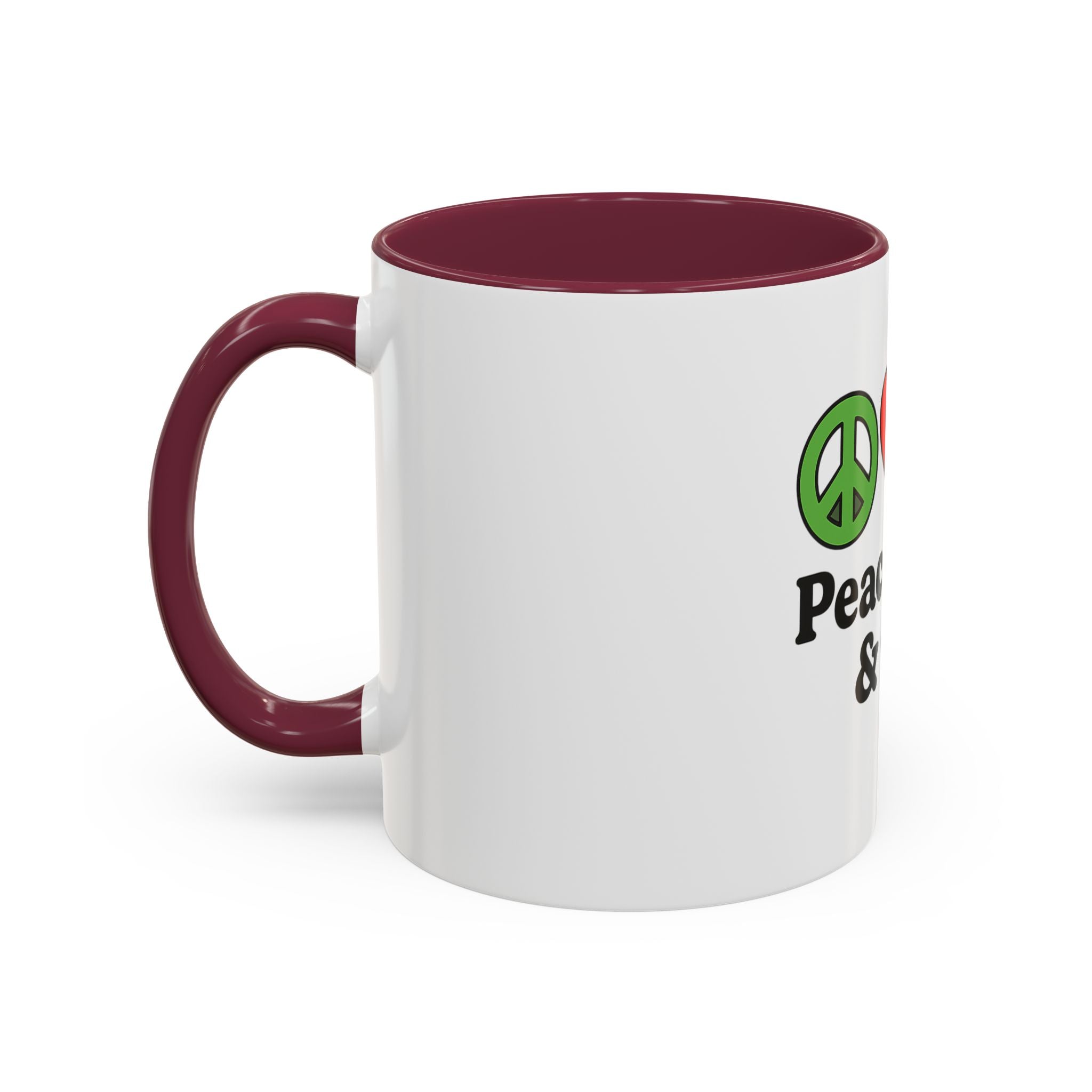 Peace, Love & Golf Mug - Colorful Ceramic Coffee Cup for Golf Lovers