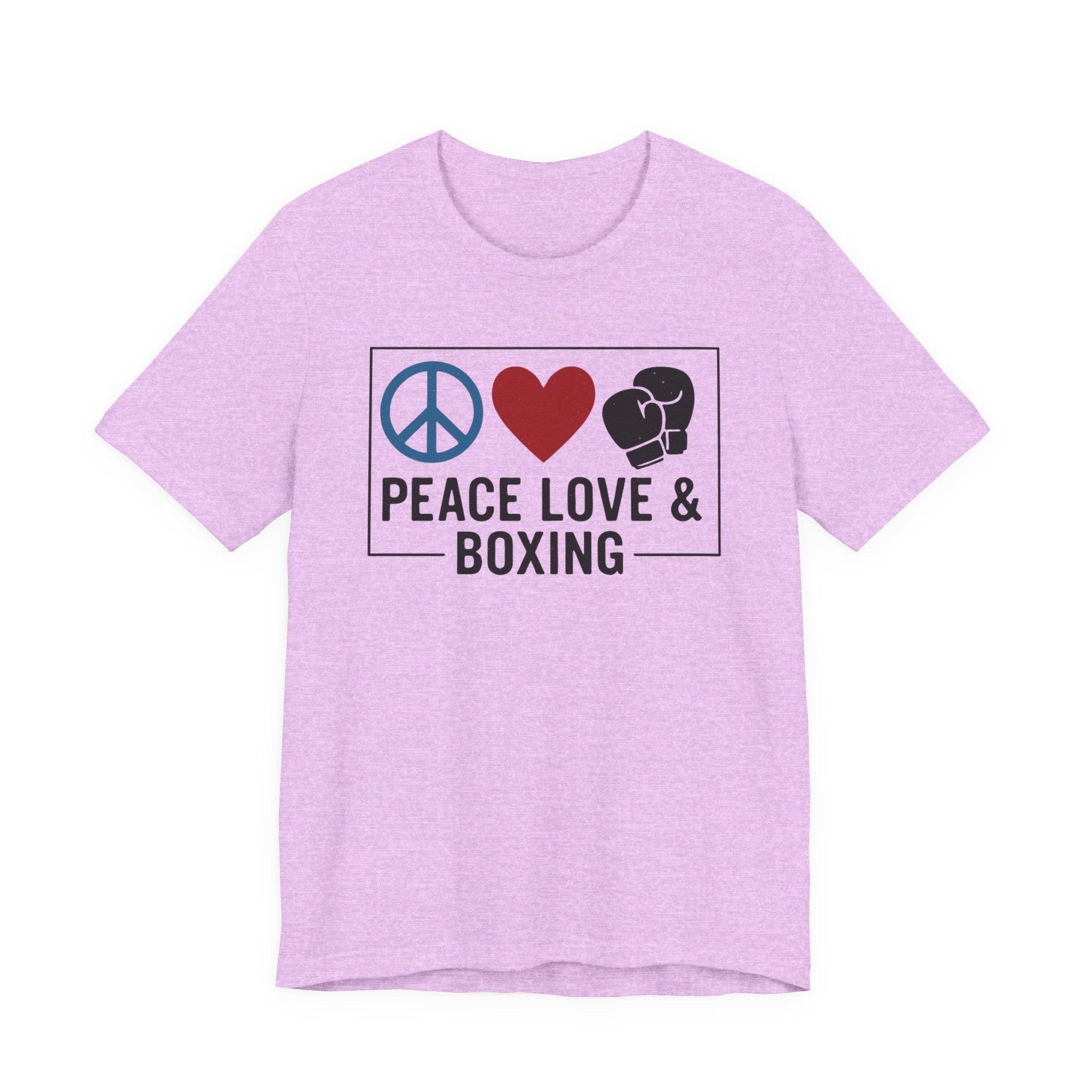 Unisex Jersey Short Sleeve Tee - Peace Love & Boxing T-Shirt