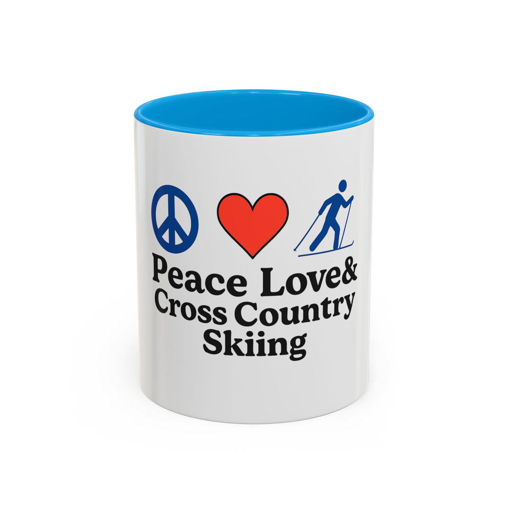 Peace, Love & Cross Country Skiing Mug