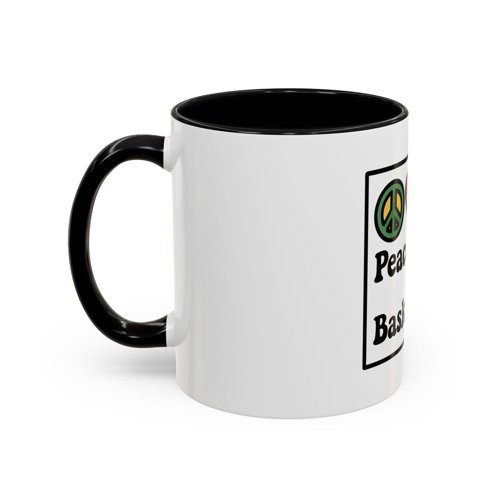 Accent Coffee Mug with Peace, Love & Basketball Design
