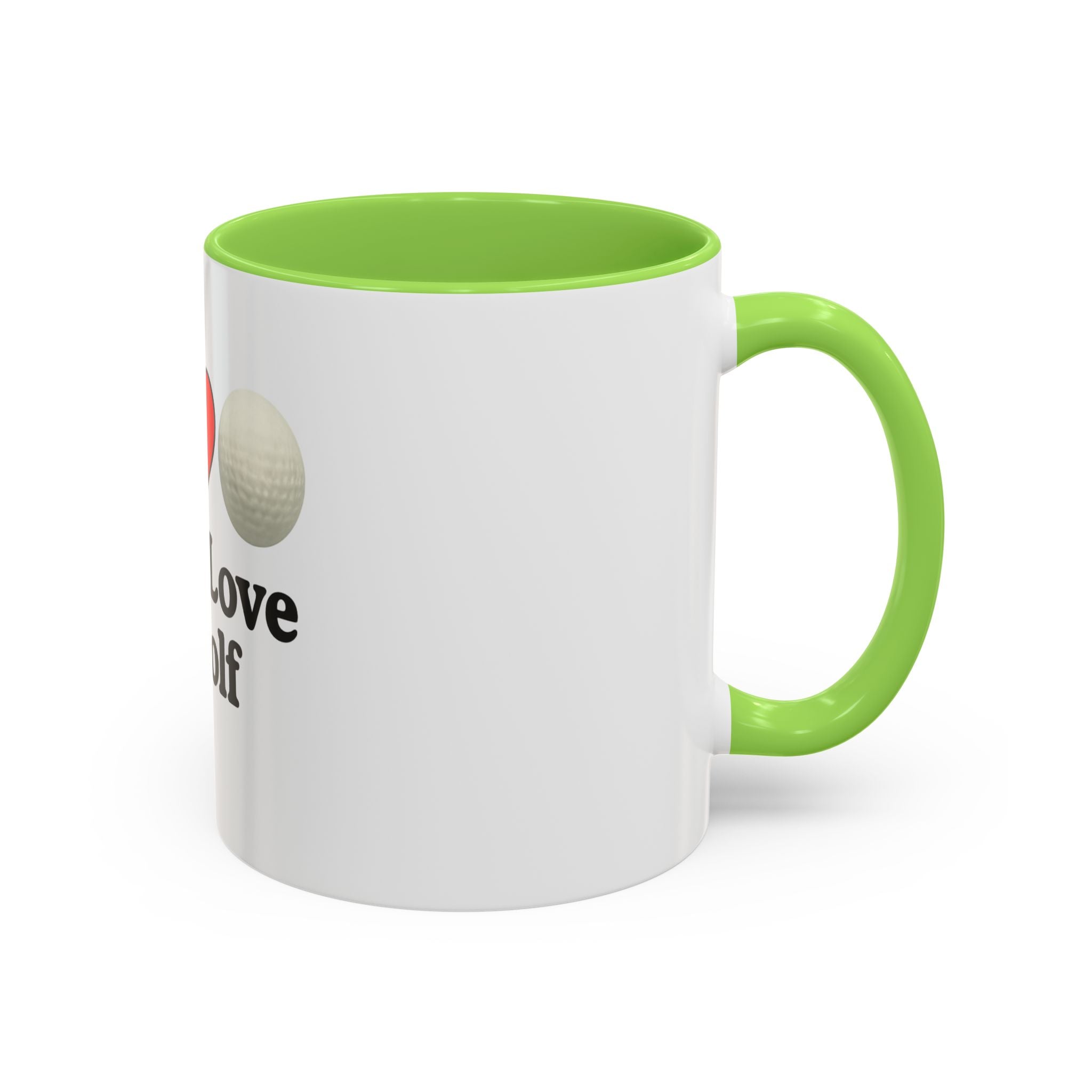 Peace, Love & Golf Mug - Colorful Ceramic Coffee Cup for Golf Lovers