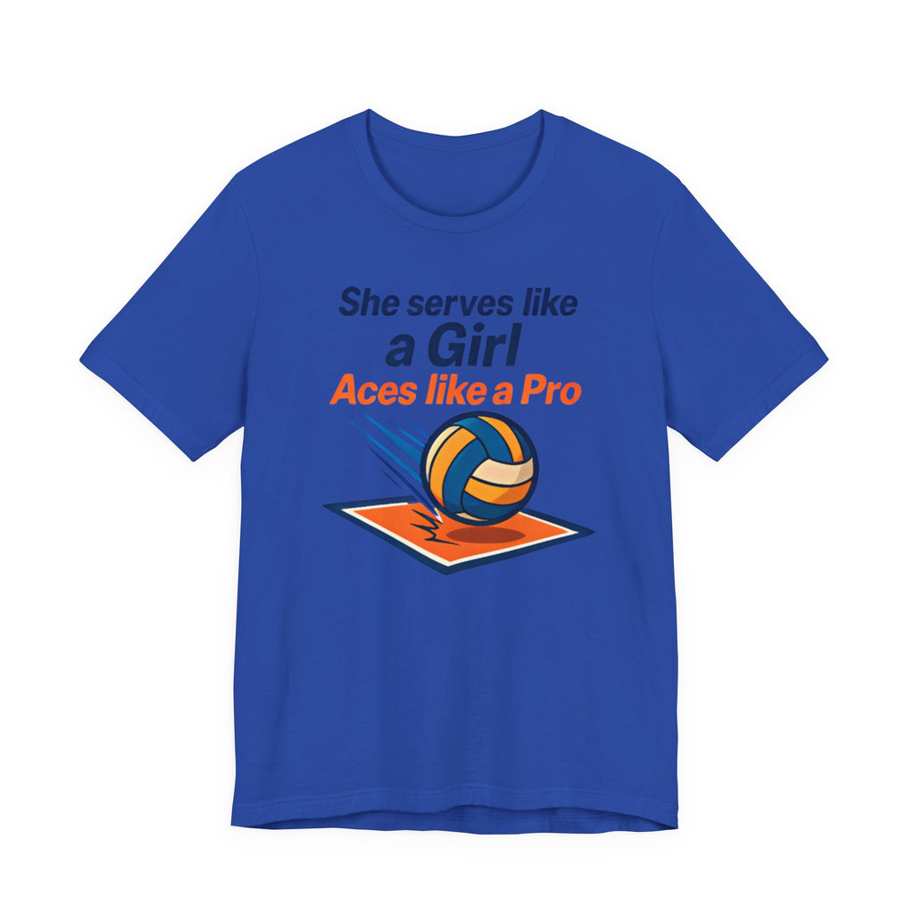 She Serves Like a Girl Tee, Volleyball Shirt