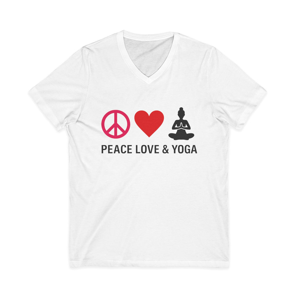 Peace Love & Yoga V-Neck Tee