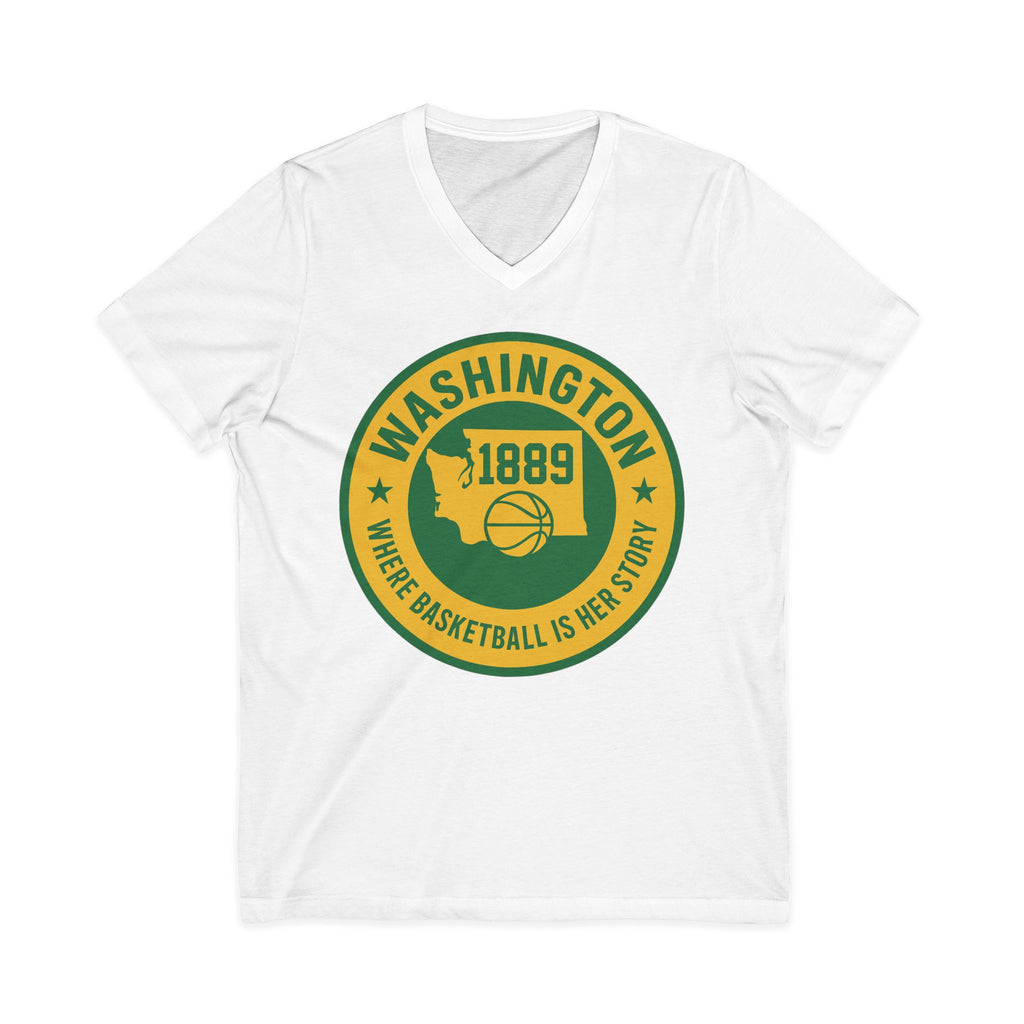 Washington Basketball V-Neck Tee - Celebrate Her Story