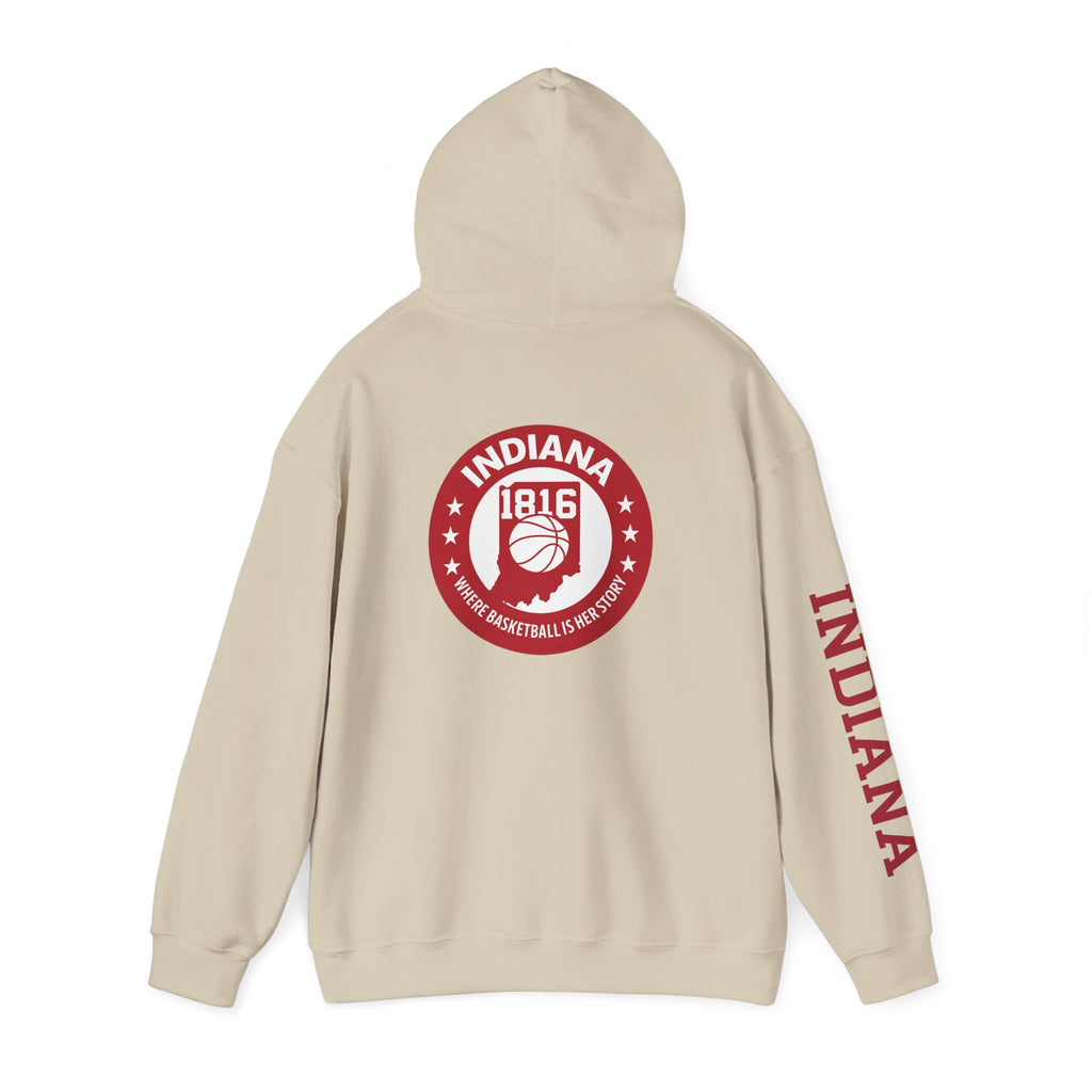 Indiana Basketball Hoodie — 1816 Retro State Emblem Sweatshirt