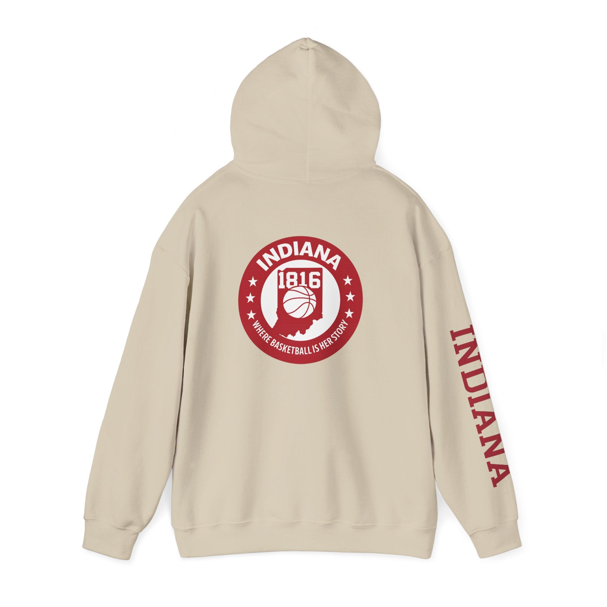 Indiana Basketball Hoodie — 1816 Retro State Emblem Sweatshirt