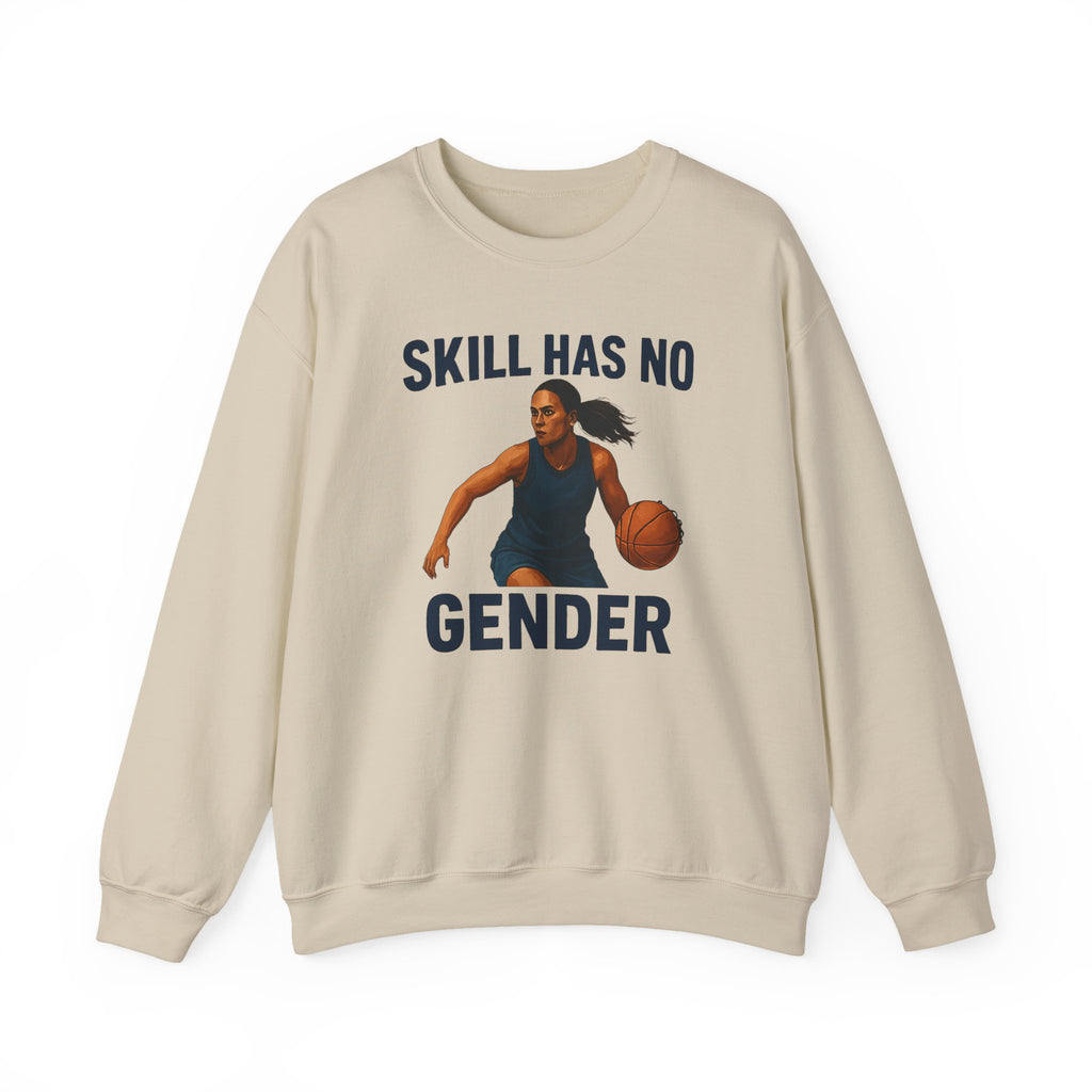 Empowering Sporty Crewneck Sweatshirt - Skill Has No Gender