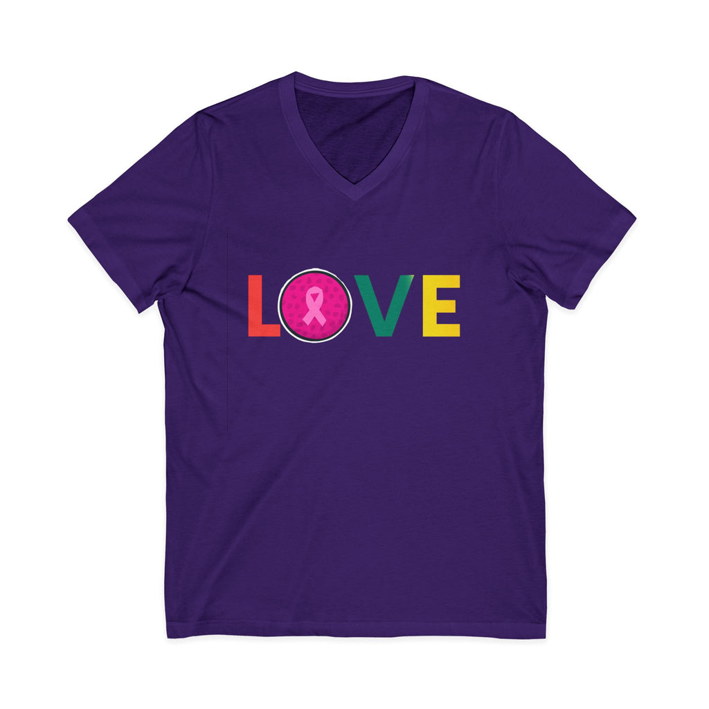 Love V-Neck Tee for Breast Cancer Awareness