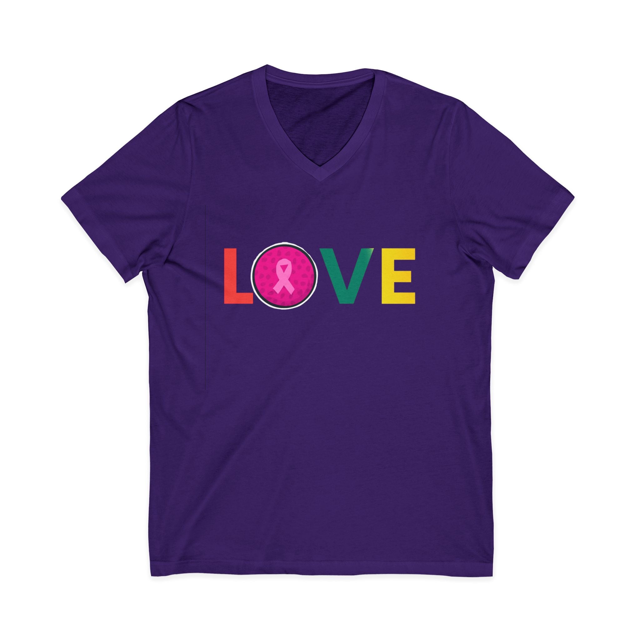Love V-Neck Tee for Breast Cancer Awareness