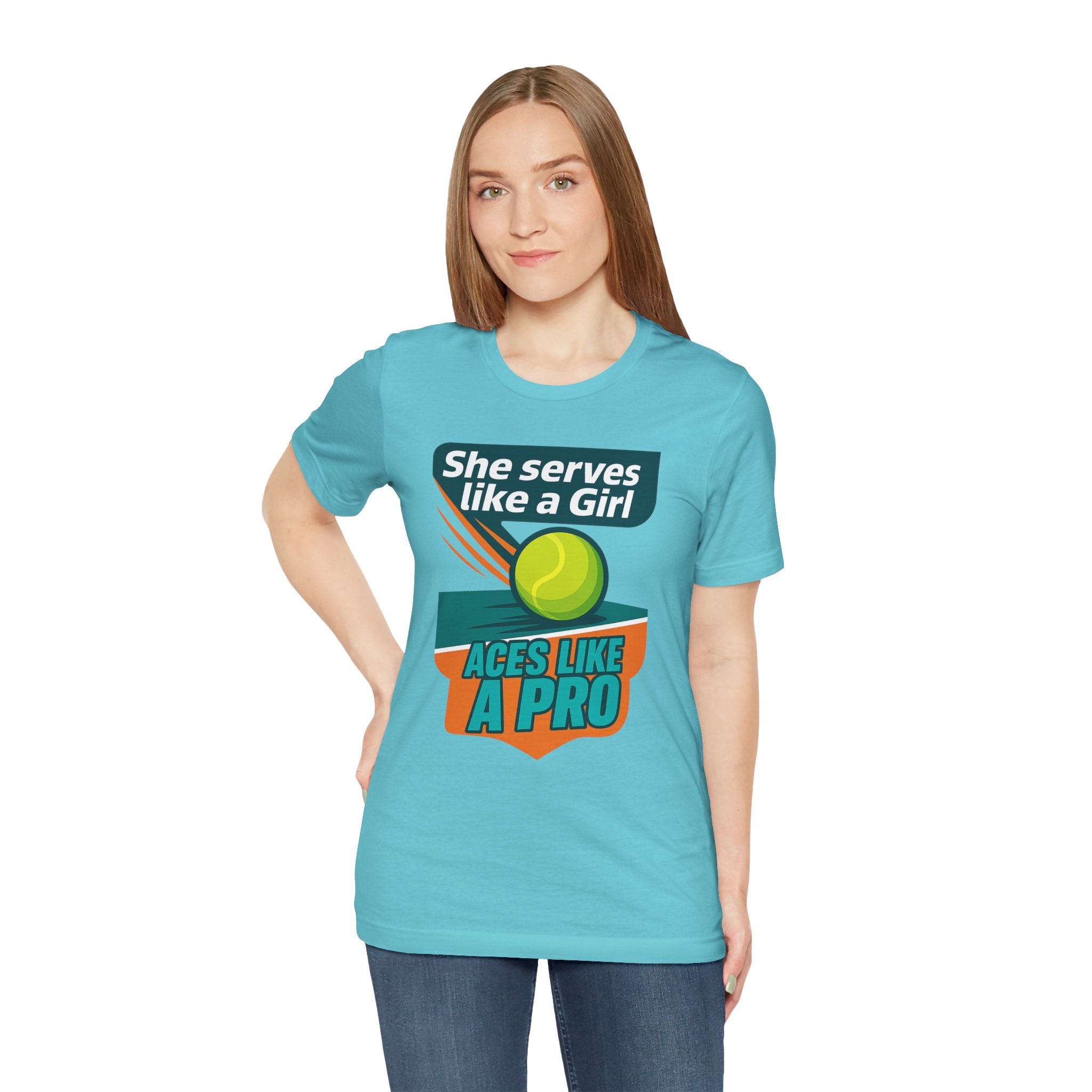 Empowering Tennis Tee - She Serves Like A Girl
