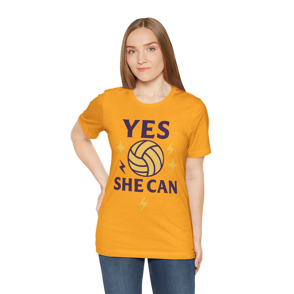 Yes, She Can Volleyball Unisex Tee