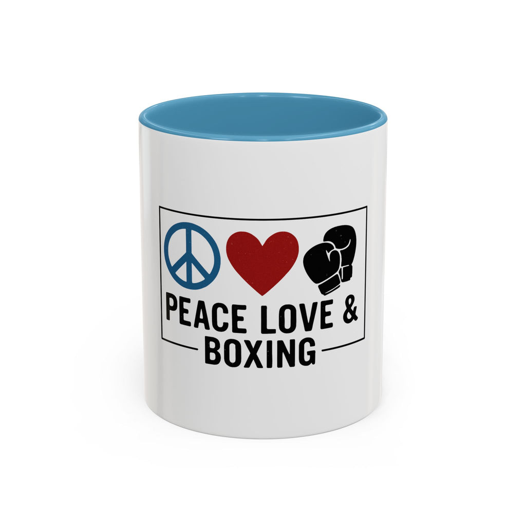 Peace Love & Boxing Mug | Accent Coffee Mug