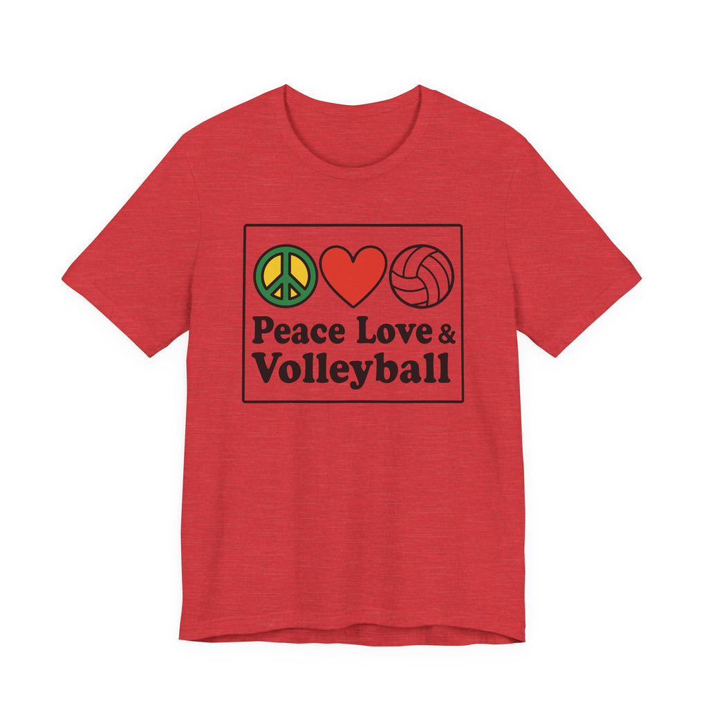 Peace Love & Volleyball Tee - Unisex Jersey Short Sleeve