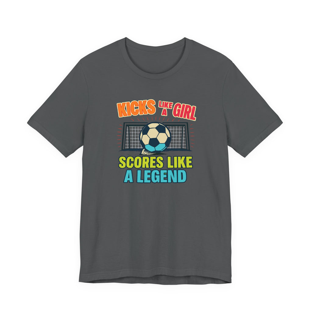 Soccer Inspired Fun Tee - Kicks Like A Girl