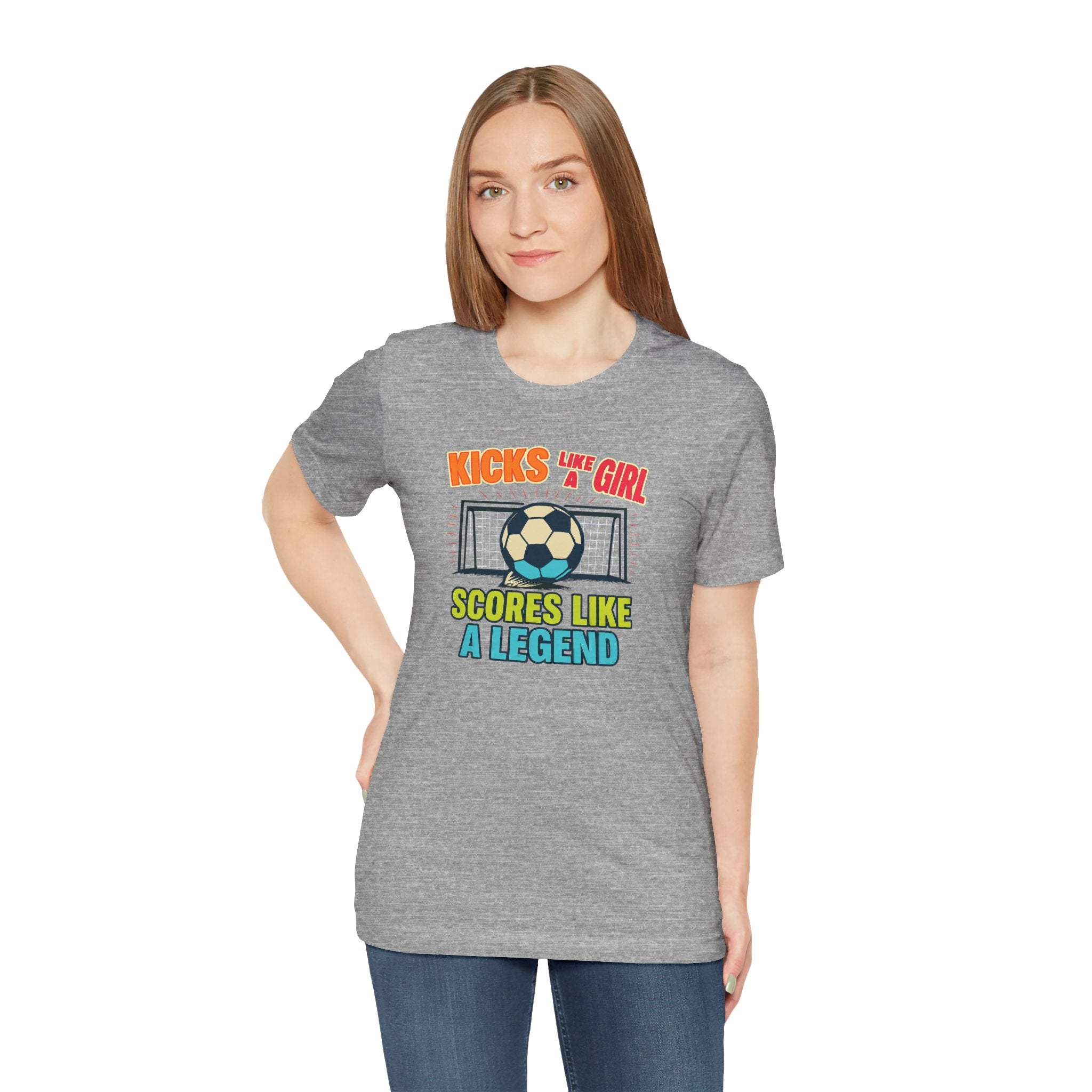 Soccer Inspired Fun Tee - Kicks Like A Girl