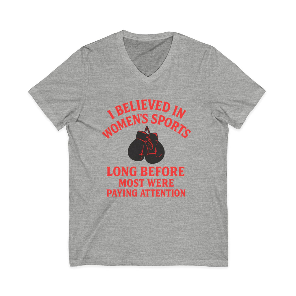 Empowerment V-Neck Tee - I Believed in Women's Sports