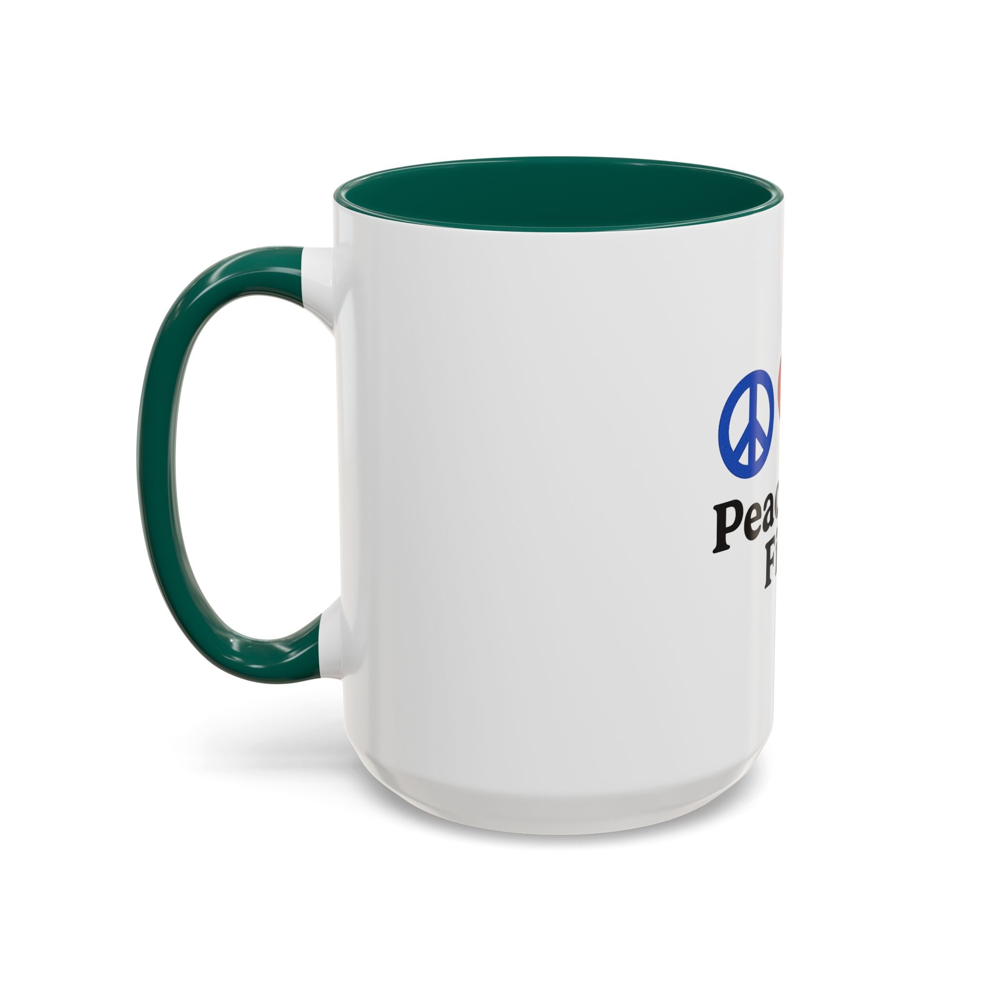Peace, Love & Fishing Mug - Colorful Ceramic Coffee Cup for Anglers