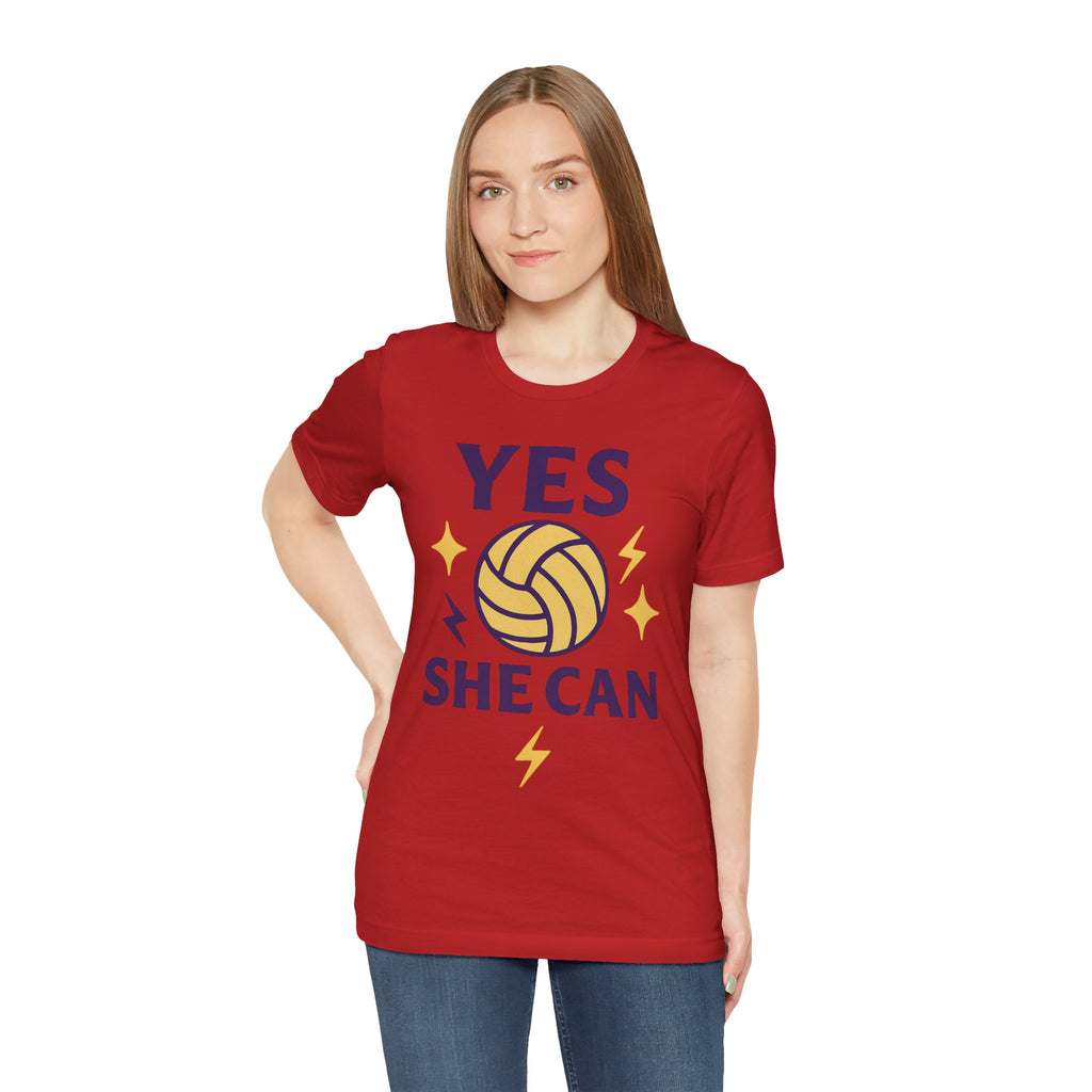 Yes, She Can Volleyball Unisex Tee