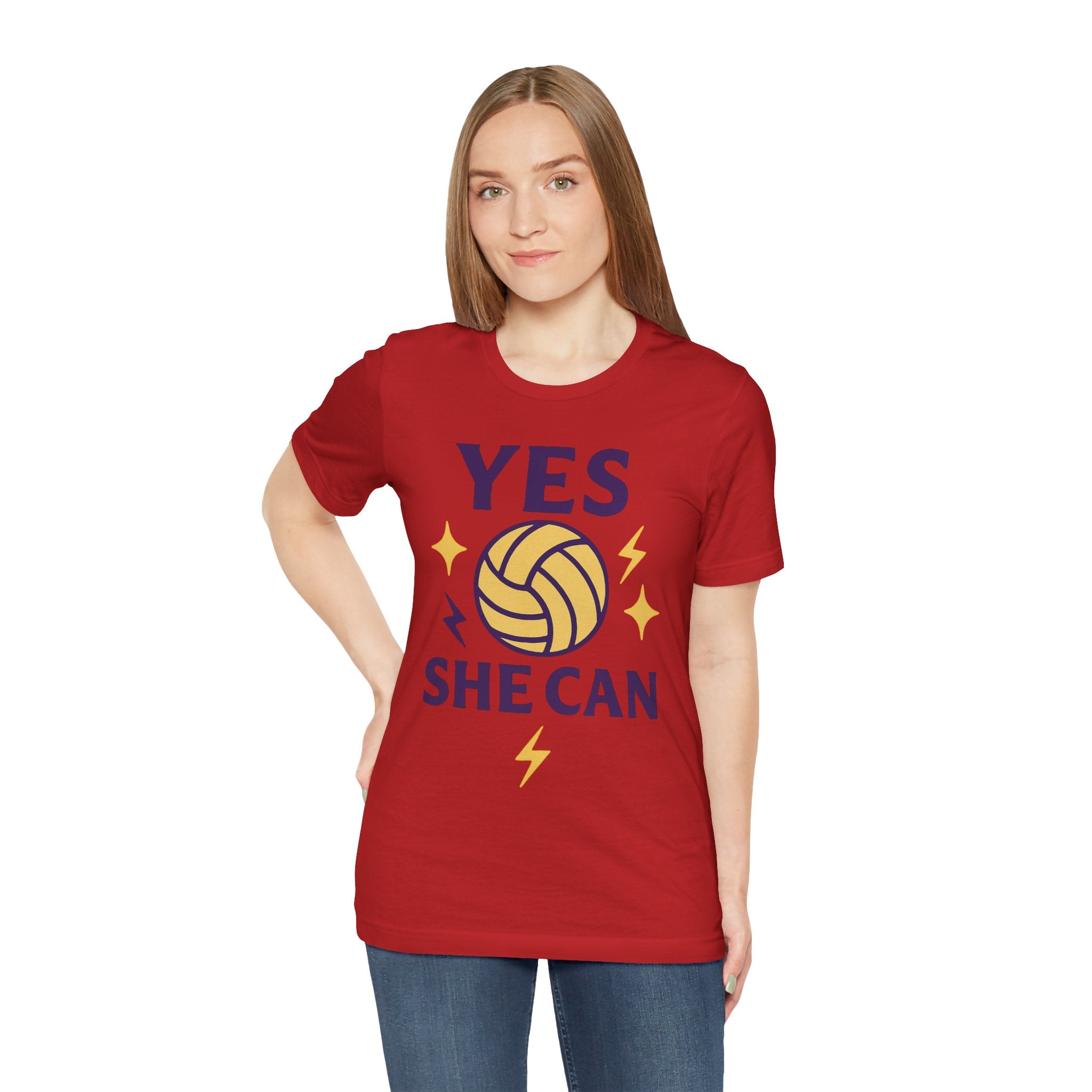 Yes, She Can Volleyball Unisex Tee