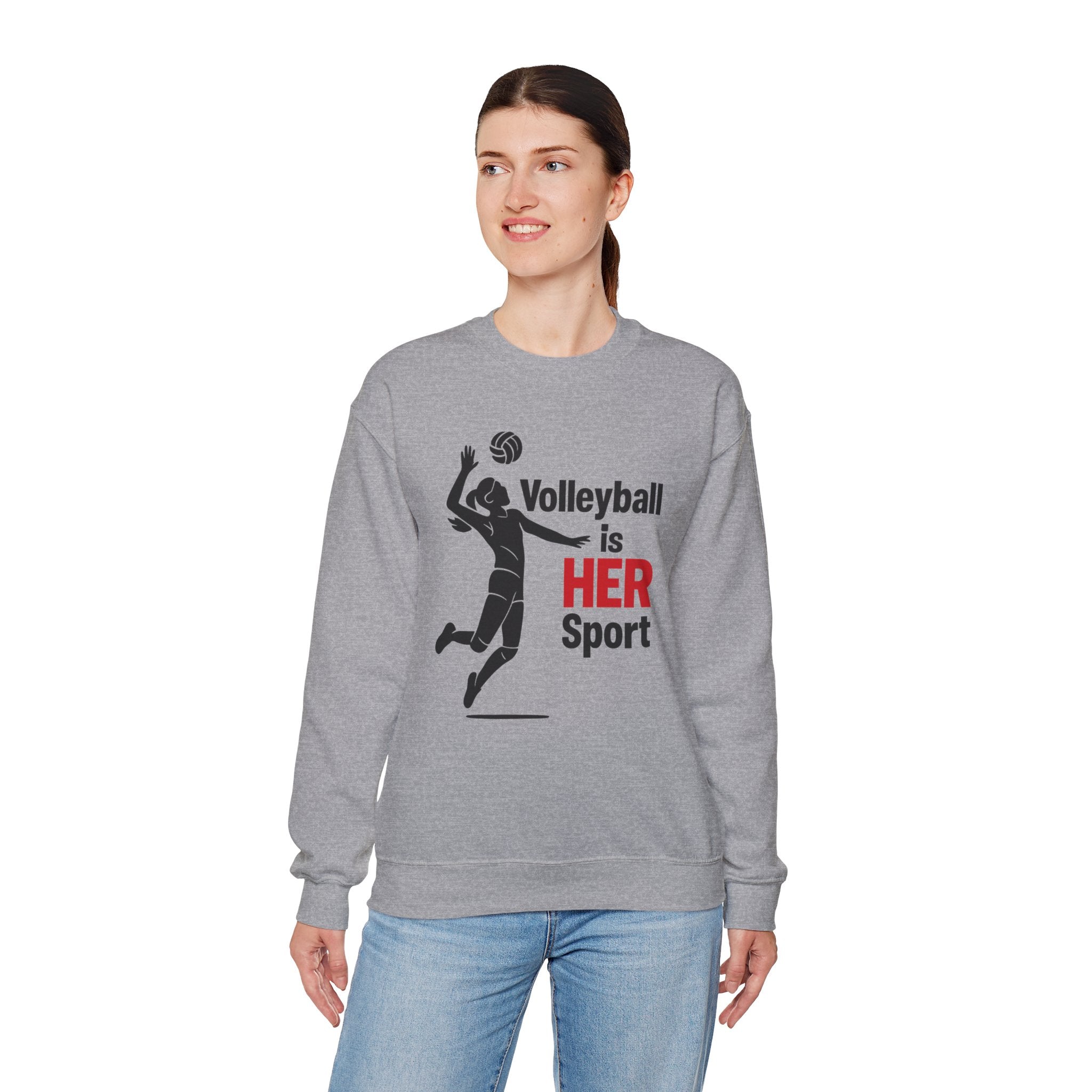 Volleyball Is Her Sport Sweatshirt, Unisex Crewneck