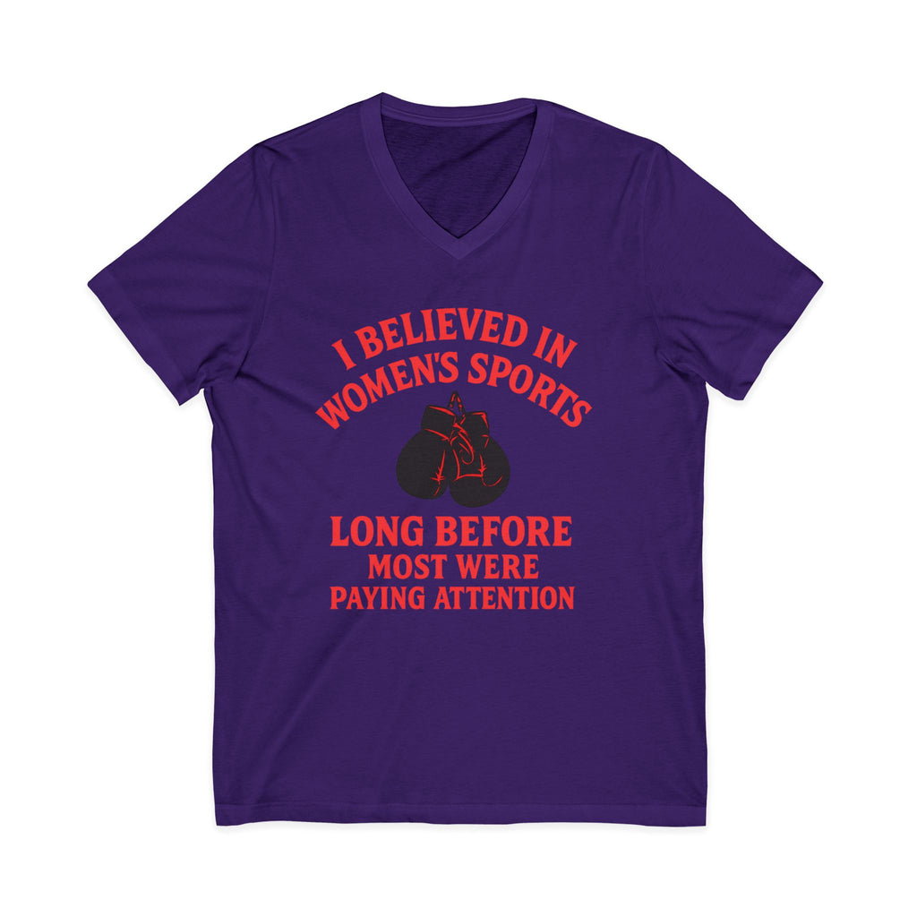 Empowerment V-Neck Tee - I Believed in Women's Sports