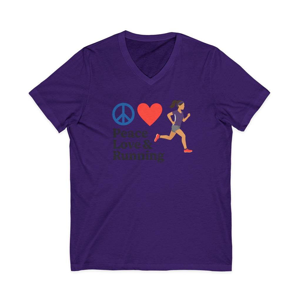 Peace Love & Running V-Neck Tee
