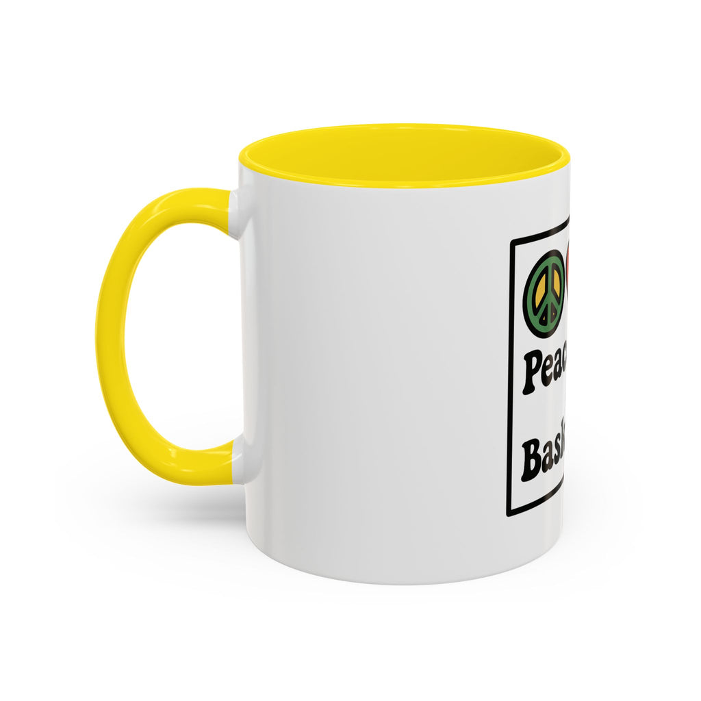 Accent Coffee Mug with Peace, Love & Basketball Design