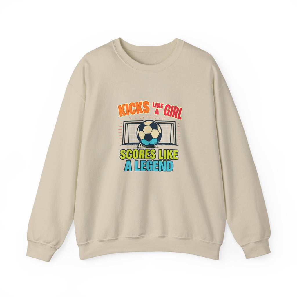 Unisex Soccer Sweatshirt, Kicks Like a Girl