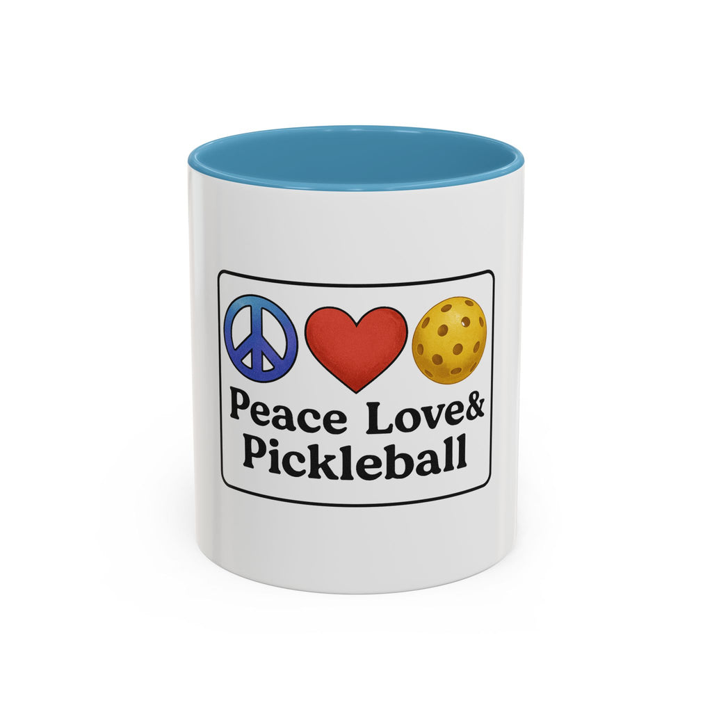 Peace Love & Pickleball Accent Mug