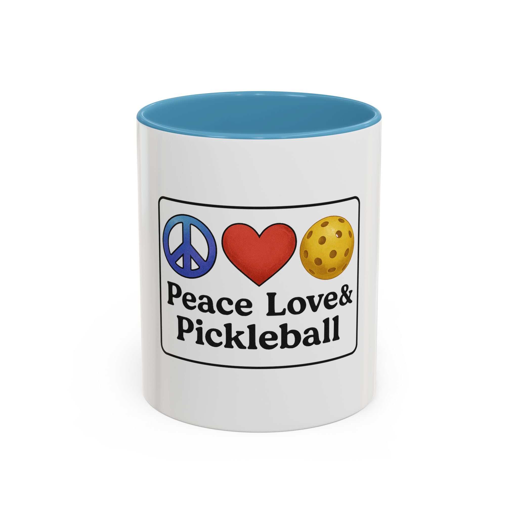Peace Love & Pickleball Accent Mug