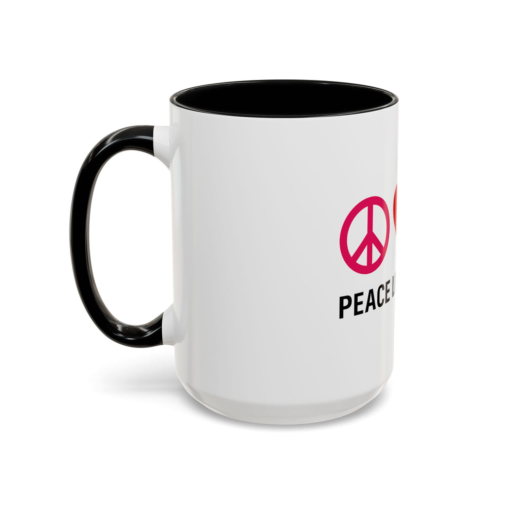 Peace Love & Yoga Accent Coffee Mug