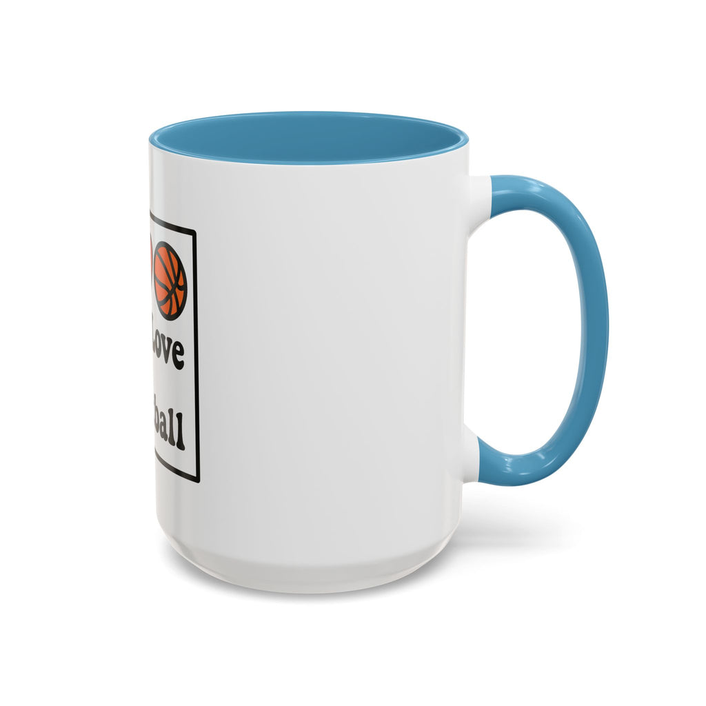 Accent Coffee Mug with Peace, Love & Basketball Design