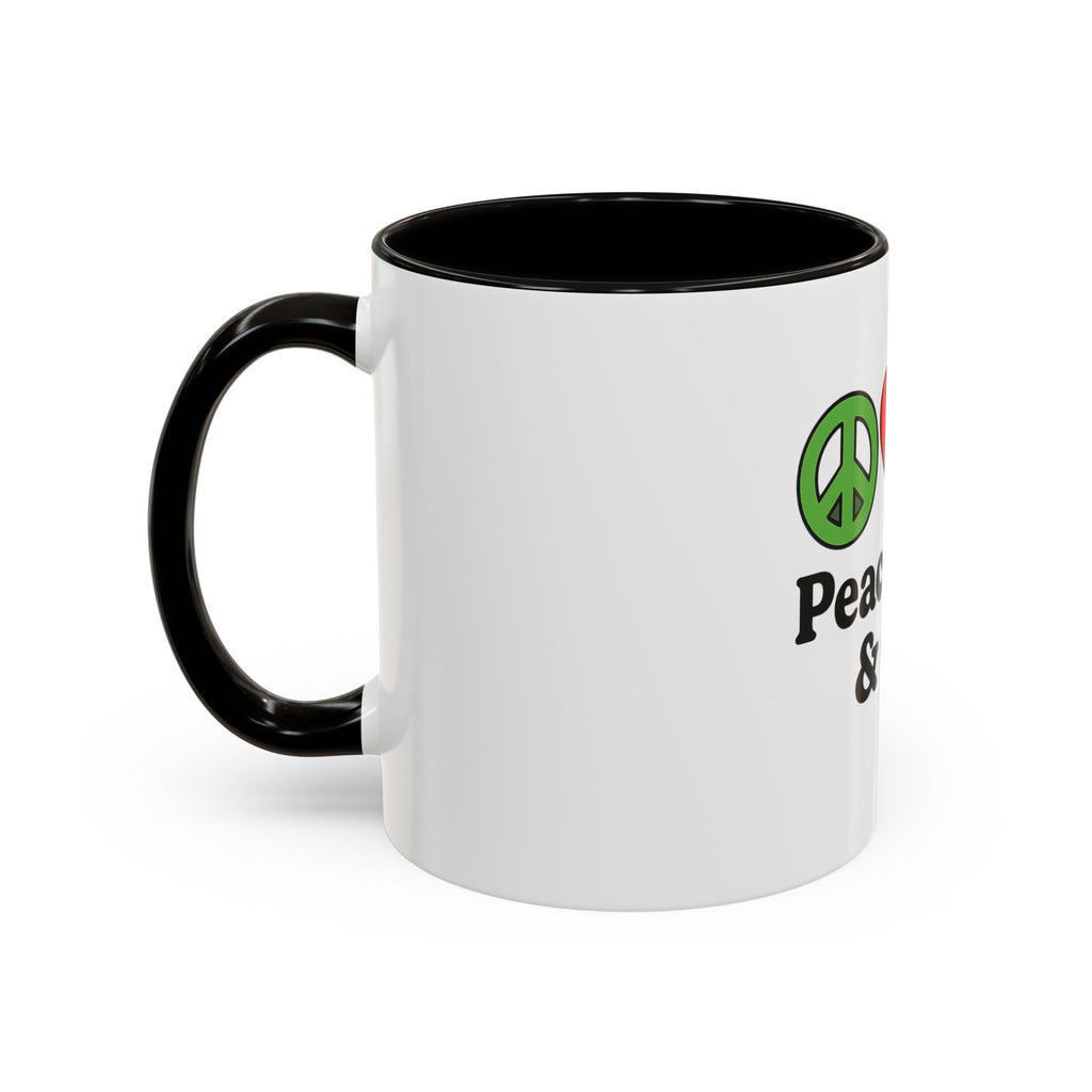 Peace, Love & Golf Mug - Colorful Ceramic Coffee Cup for Golf Lovers