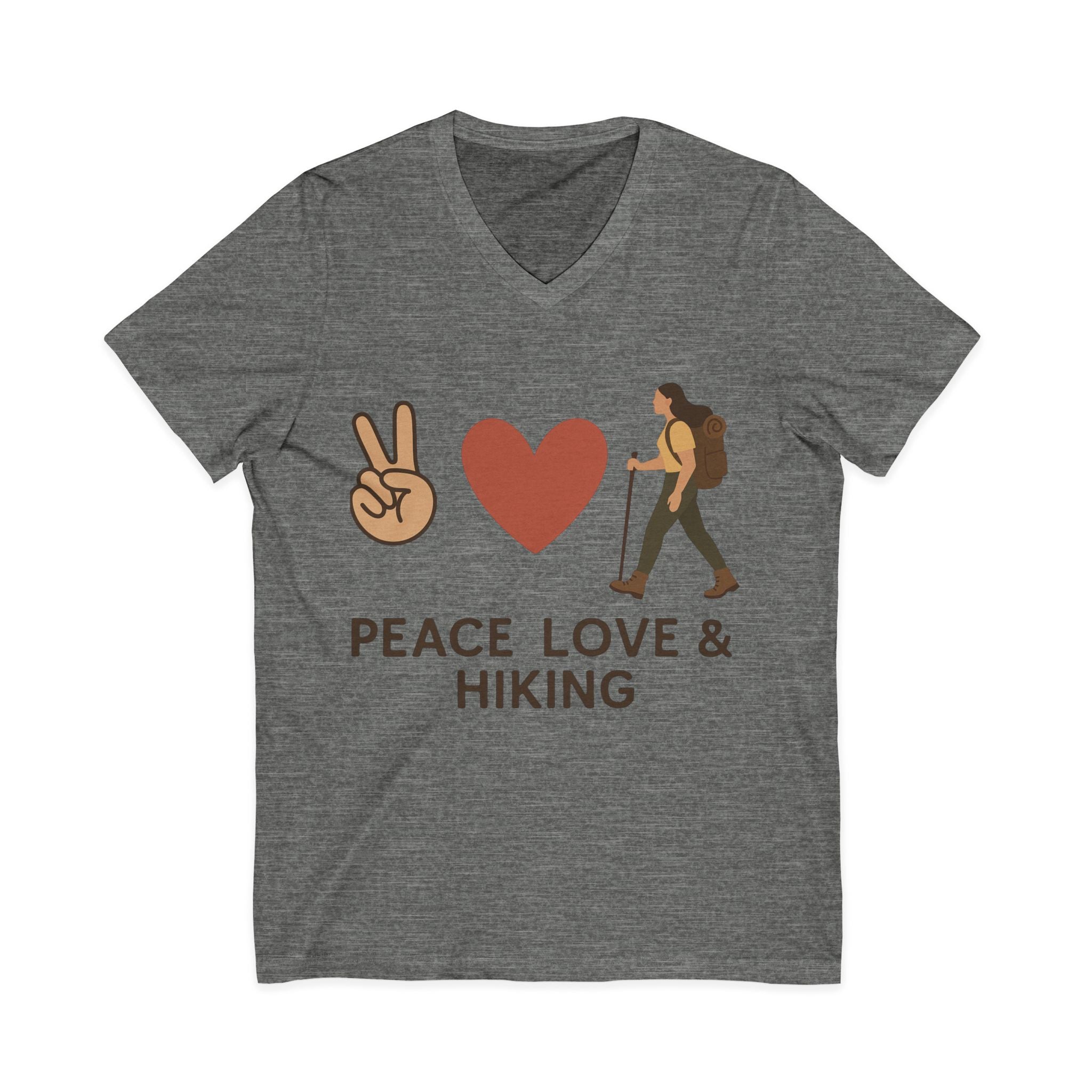 Peace, Love & Hiking V-Neck Tee
