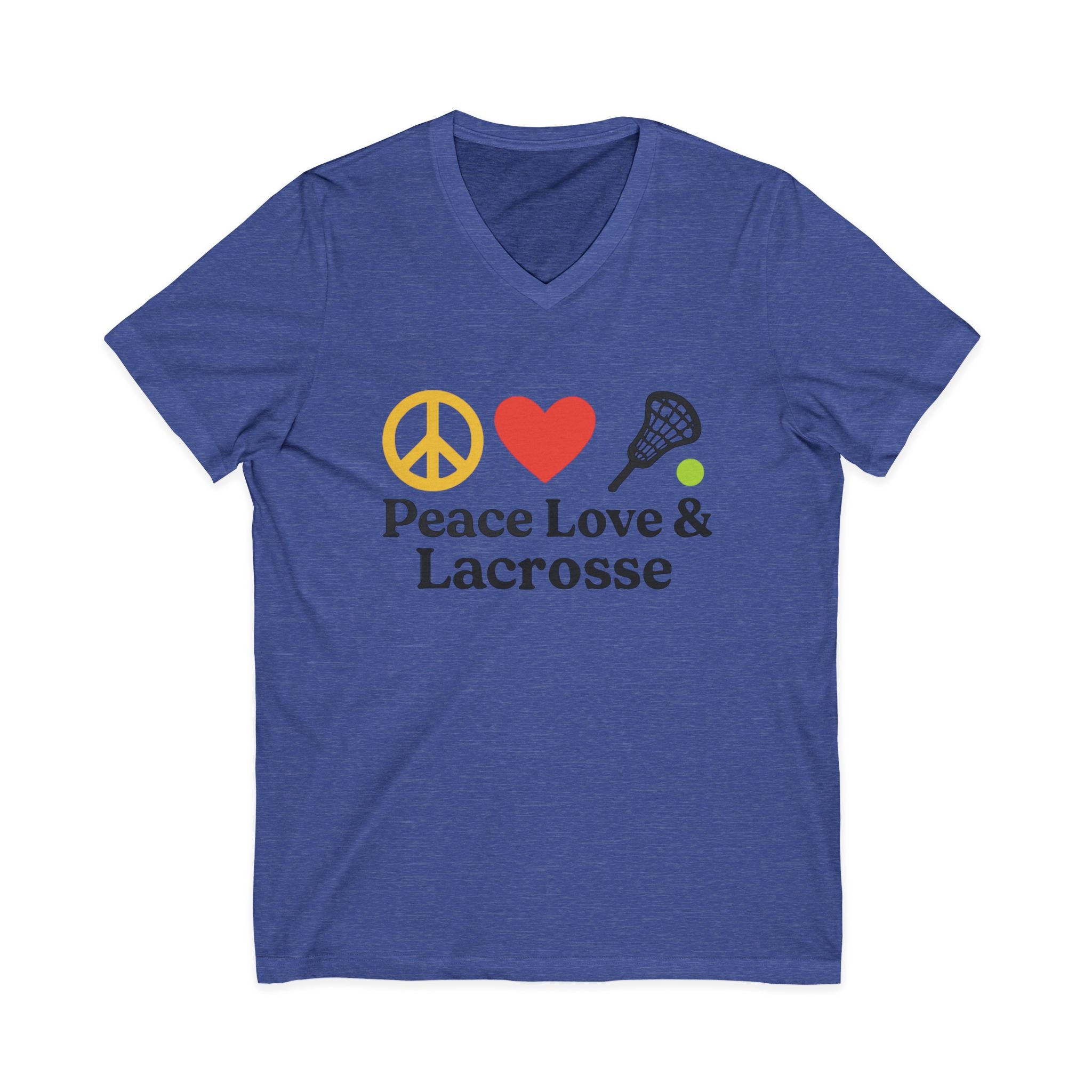 Peace Love & Lacrosse V-Neck Tee