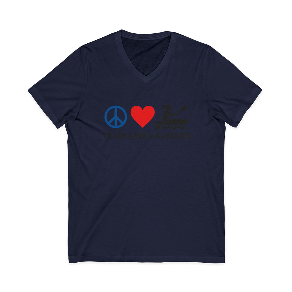 Peace Love & Kayaking V-Neck T-Shirt