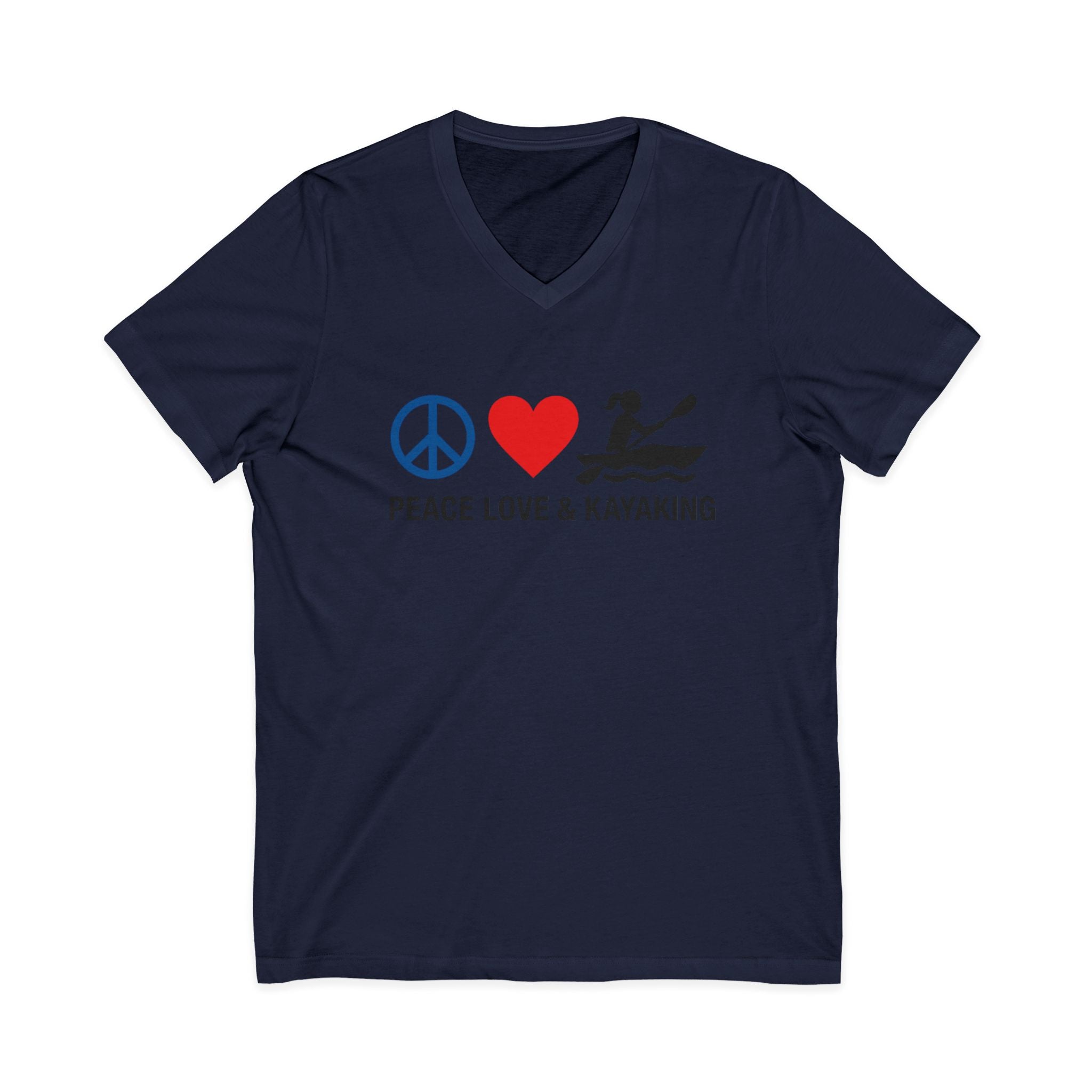 Peace Love & Kayaking V-Neck T-Shirt