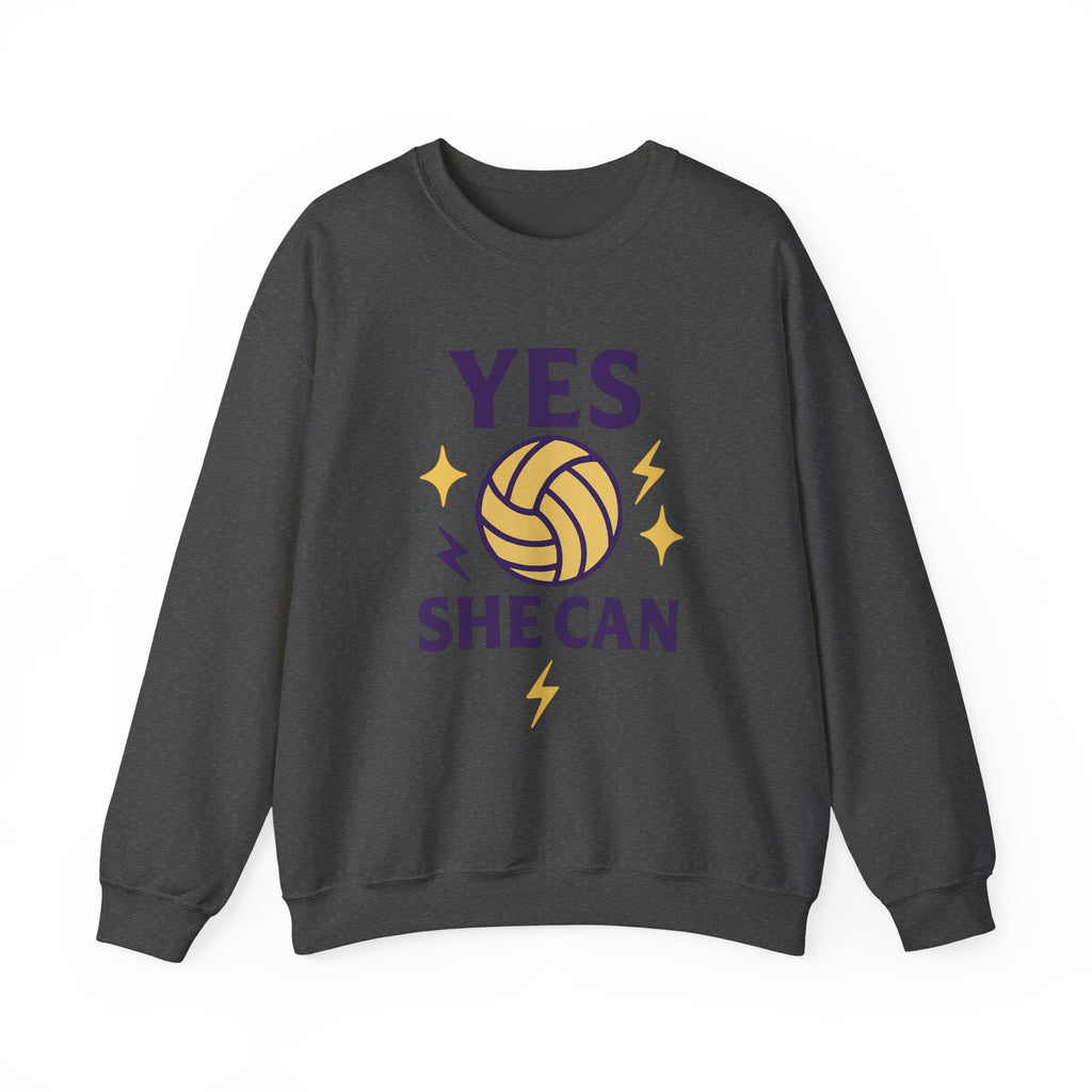 Yes, She Can Volleyball Sweatshirt, Unisex Crewneck