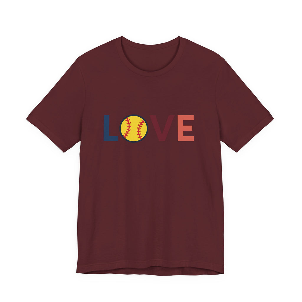 Softball Love Tee, Unisex T-Shirt, Gift for Sports Lovers