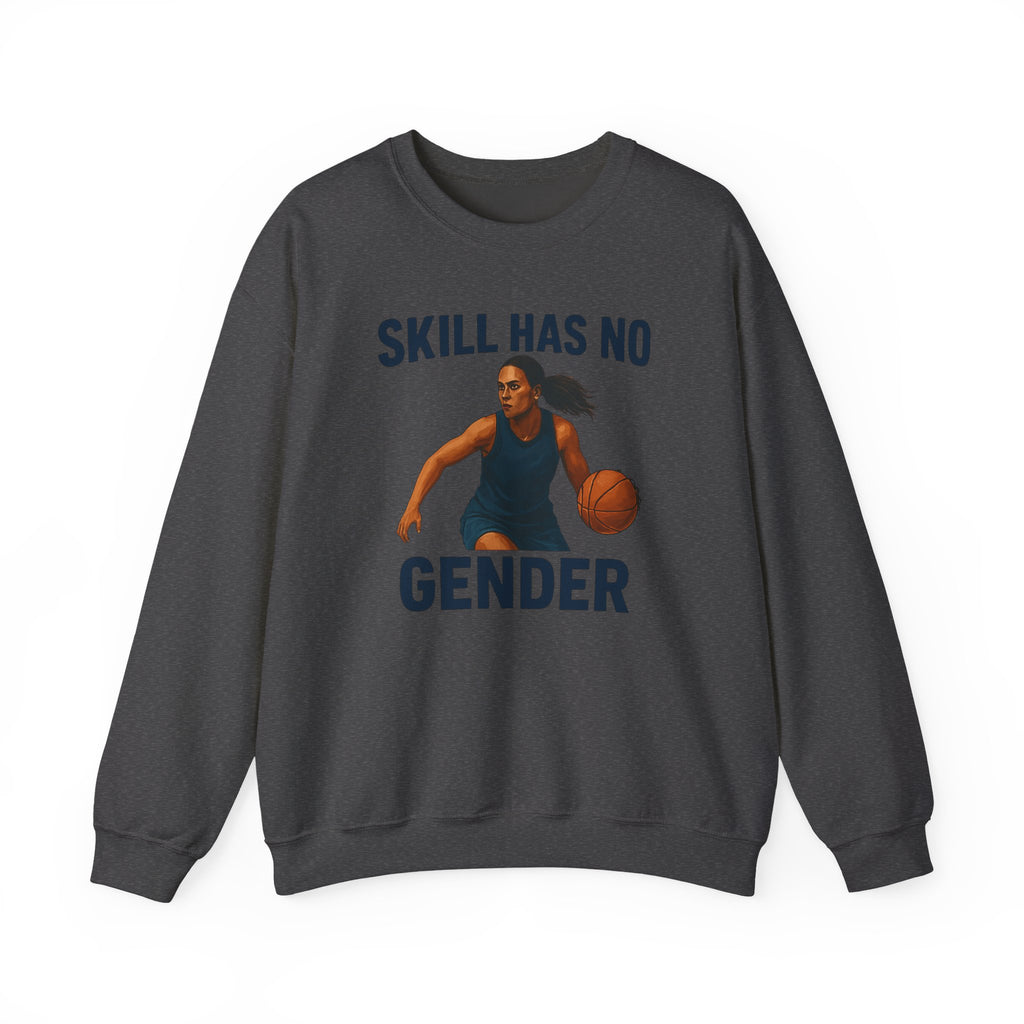 Empowering Sporty Crewneck Sweatshirt - Skill Has No Gender