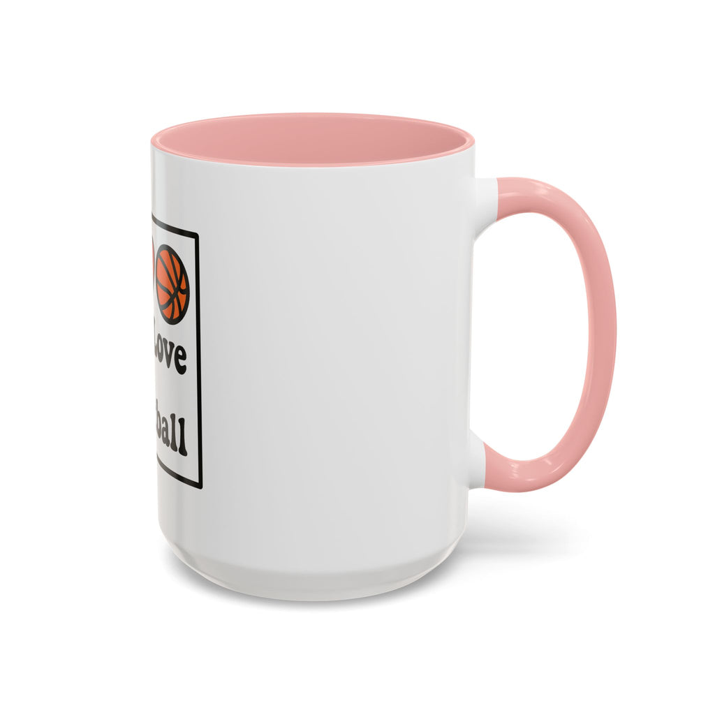 Accent Coffee Mug with Peace, Love & Basketball Design