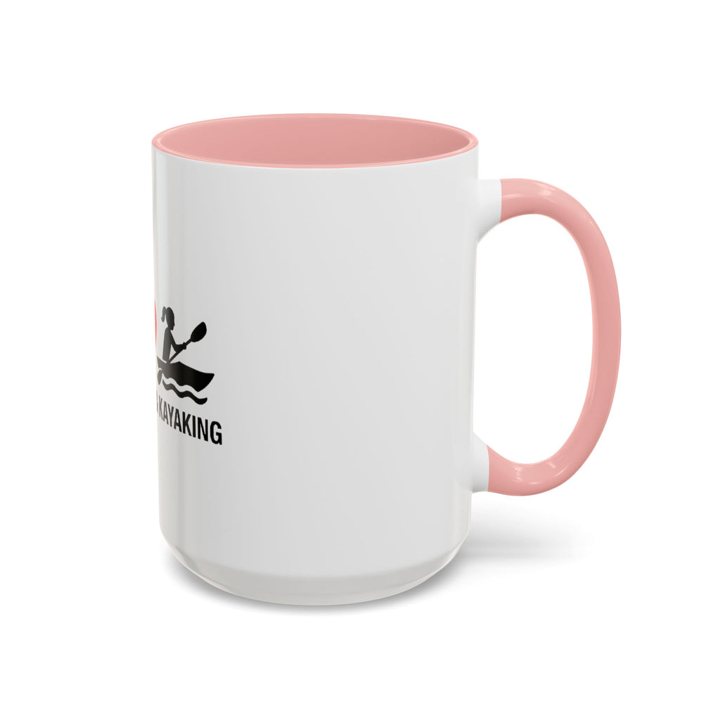 Peace Love & Kayaking Accent Coffee Mug — Kayaker Gift, 11/15oz