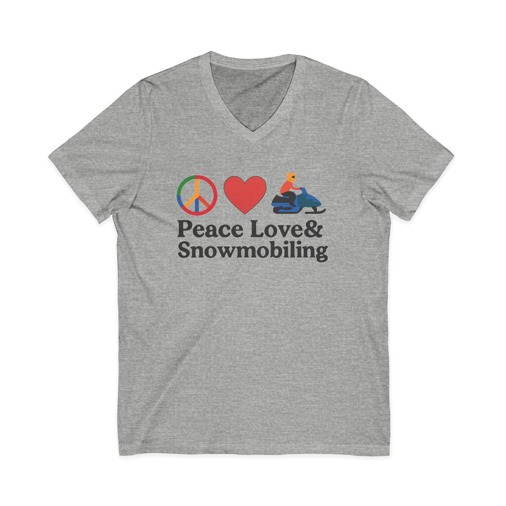 Peace, Love & Snowmobiling V-Neck Tee