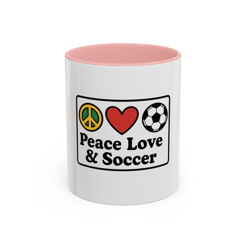 Peace Love & Soccer Coffee Mug - Fun Soccer Gift for Fans