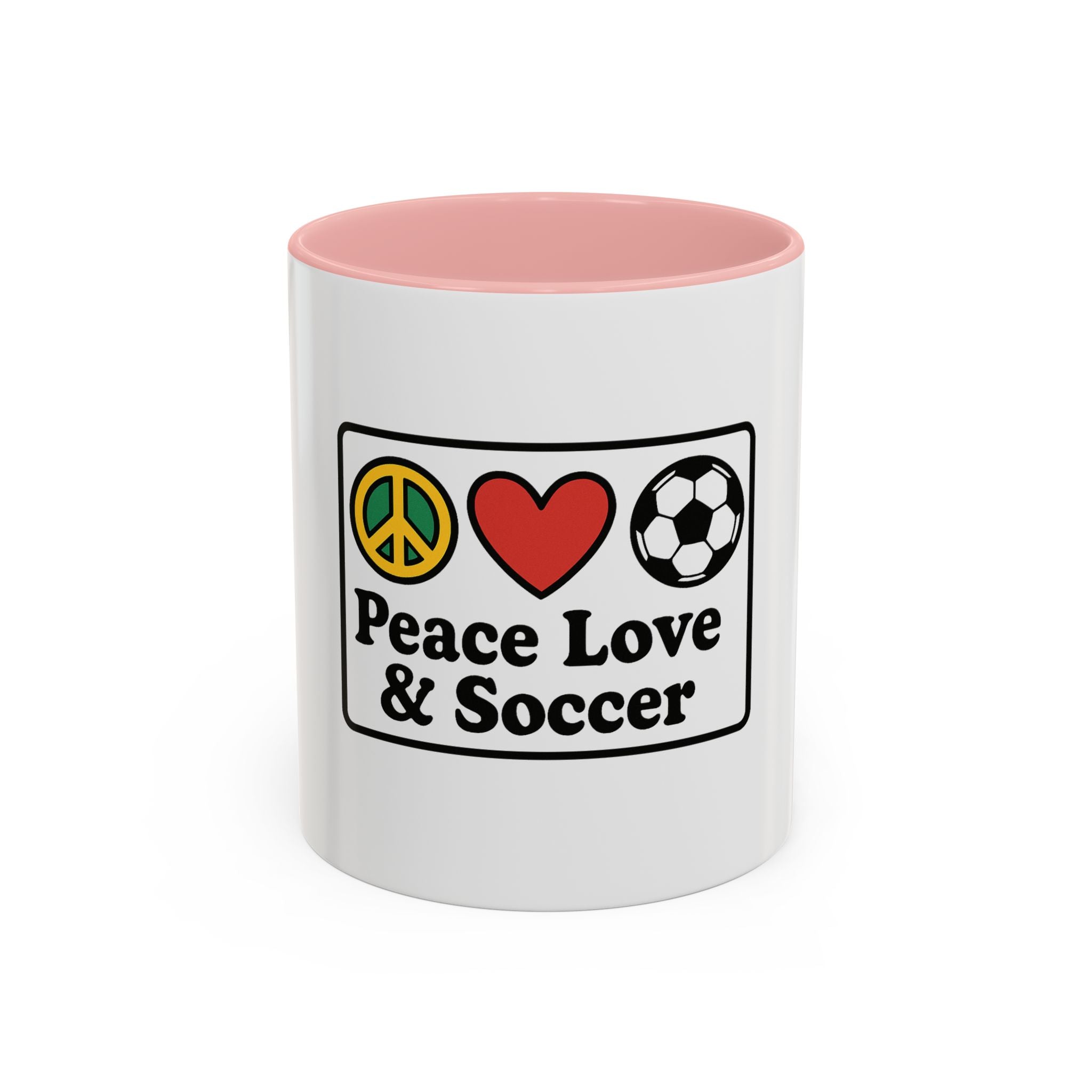 Peace Love & Soccer Coffee Mug - Fun Soccer Gift for Fans