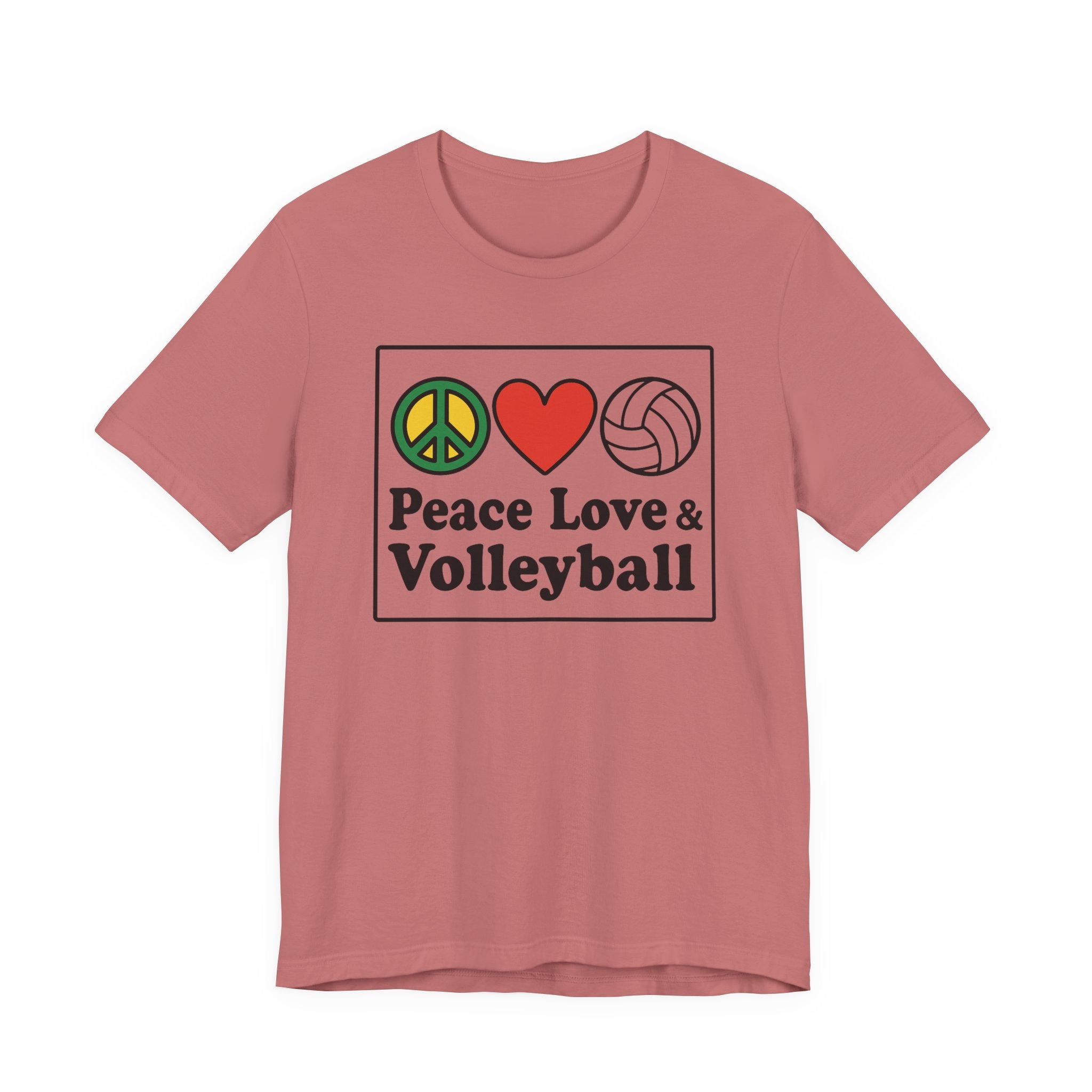 Peace Love & Volleyball Tee - Unisex Jersey Short Sleeve