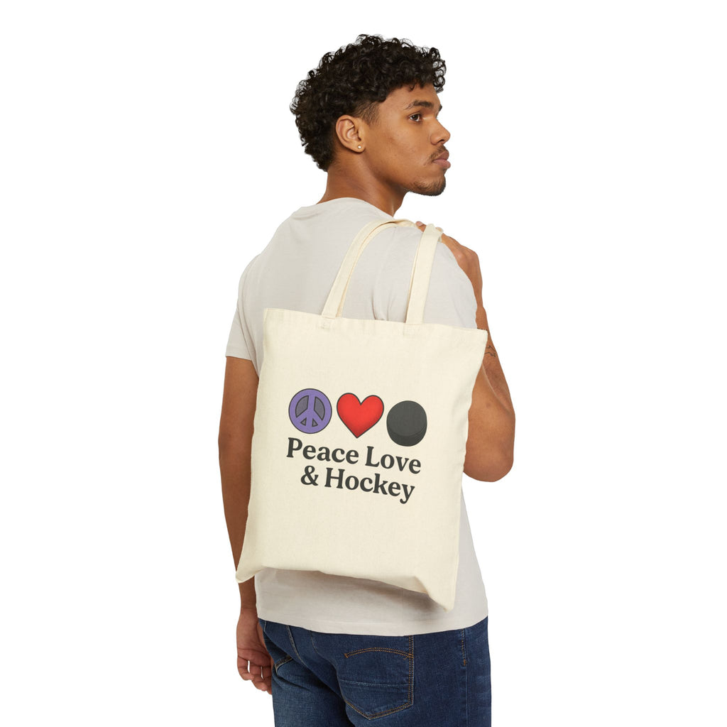 Peace Love & Hockey Tote Bag