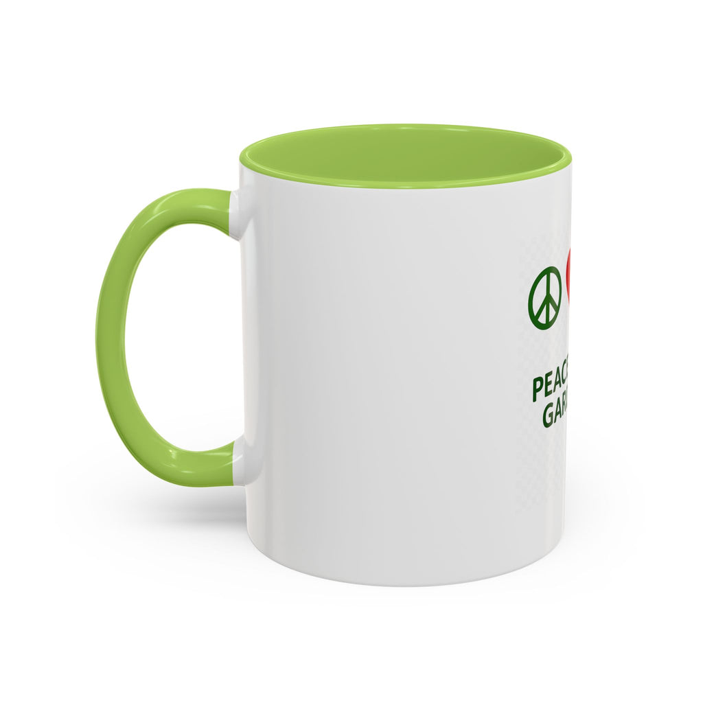 Peace, Love & Gardening Accent Coffee Mug — Gardener Gift (11/15oz)