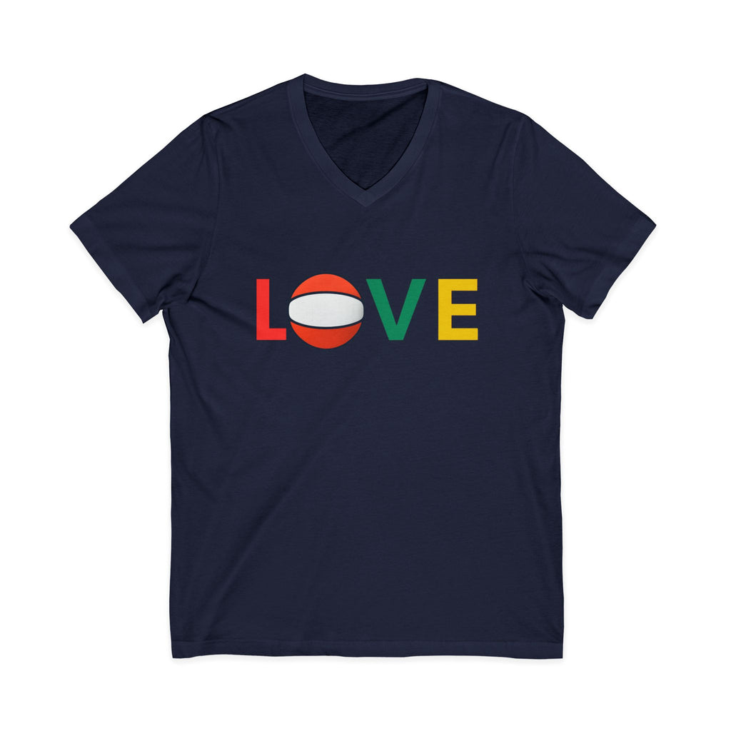 Volleyball Love V-Neck Tee for Sports Lovers