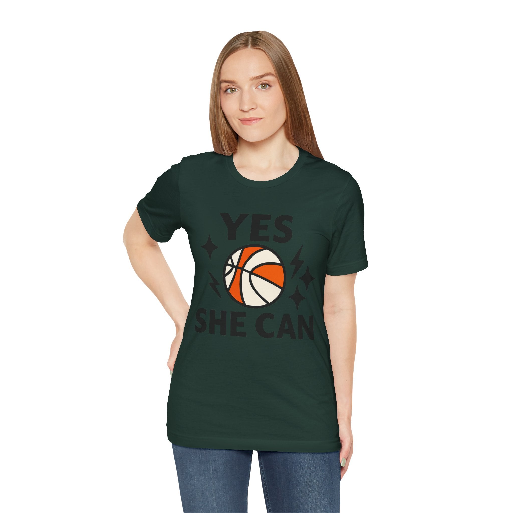 Yes, She Can Basketball Unisex Tee